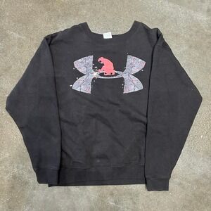 Under Armour UA Welder Graphic Men's Size Large Blue Collar Crewneck Sweatshirt